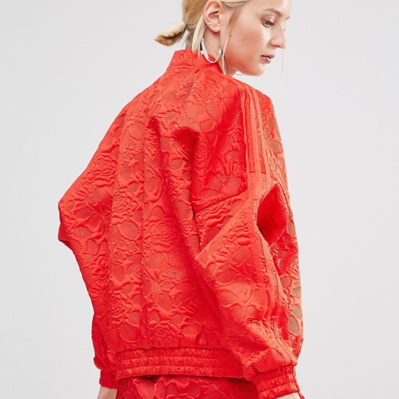 NWT Adidas Originals Red Bonded Lace Bomber Jacket - Picture 2 of 7